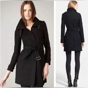 Burberry Brit Rushworth Black Belted Wool Coat